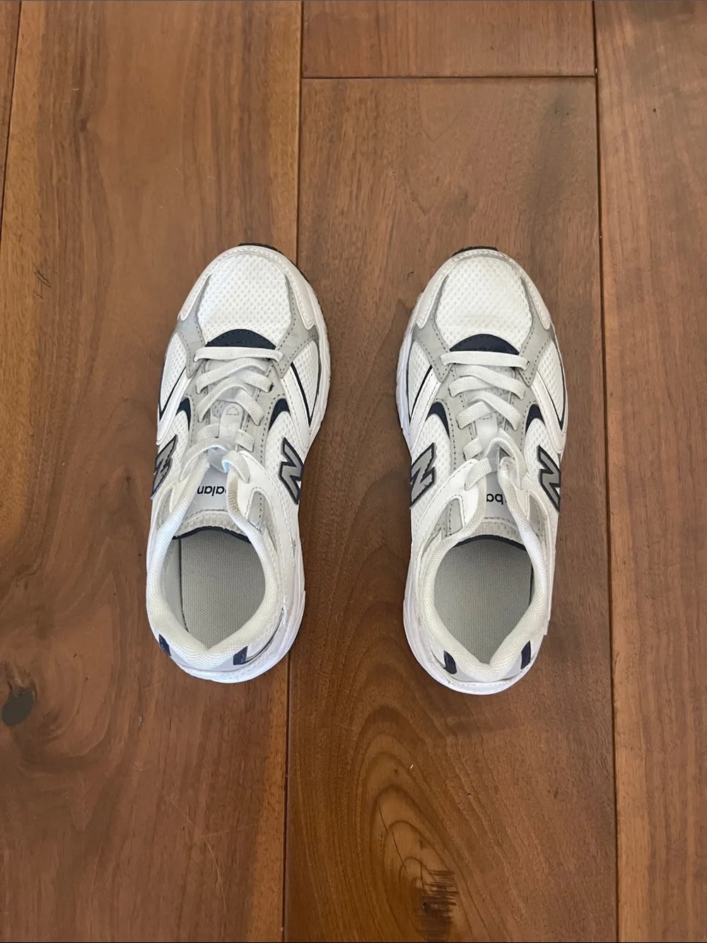New Balance Kids White & Navy Running Sneakers